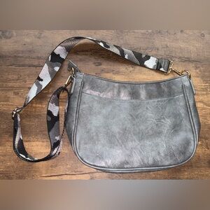 NWOT Gray Leather Shoulder Bag